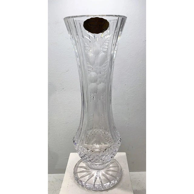 Cut Crystal Vase from Bohemia, 1980s For Sale - Image 4 of 5