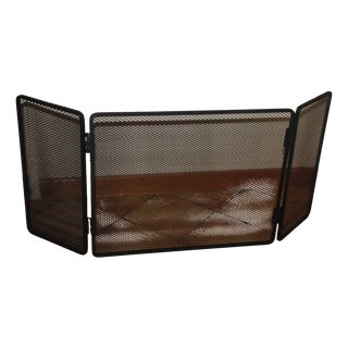 Black Metal Trifold Fireplace Screen, 1990s For Sale