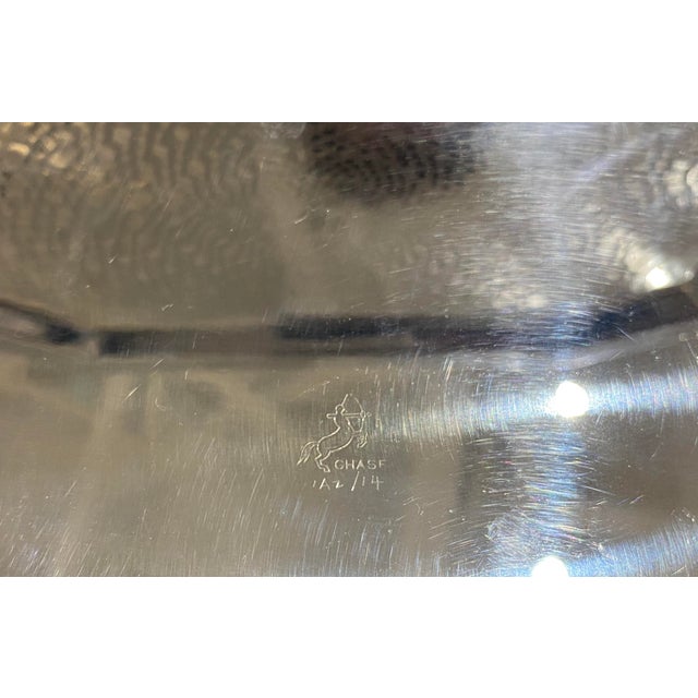 Antique Chrome Chase Brass & Copper Co. Foldable Tiered Serving Tray For Sale - Image 13 of 13