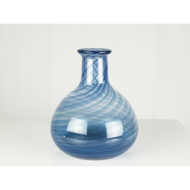 1960s Blue & Clear Murano Glass Vase from Barovier & Toso, 1960s For Sale - Image 5 of 9