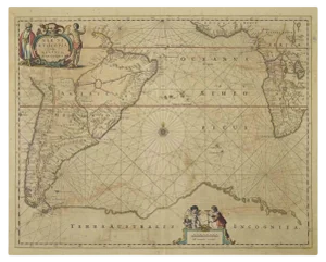 Johannes Janssonius, Antique Map of Mar di Athiopia, Etching, 1650s