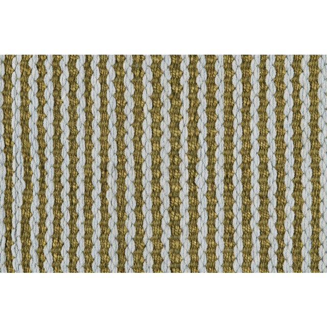 Part & Parcel Goods Textured Scallop Stripe Runner, 2’6”x12’, Moss and Pale Blue For Sale - Image 4 of 5