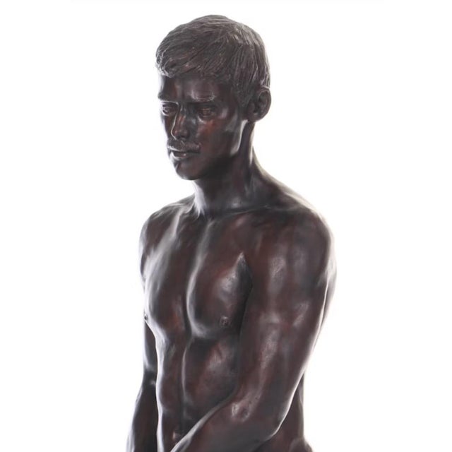 Wood 1970s Gary Ross Life-Size Bronze-Finish Fiberglass Sculpture of Standing Male Nude For Sale - Image 7 of 7