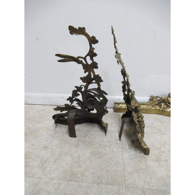 Vintage 3 Piece Gold Gilt French Regency Fireplace Sender Set For Sale - Image 10 of 11
