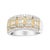 Contemporary 10K White and Yellow Gold 1.00 Cttw Baguette and Round cut Diamond Art Deco Multi-Row Ring Band (I-J EVS1010 For Sale - Image 3 of 7
