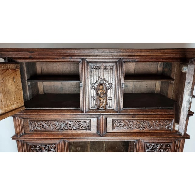 A 16th Century Flamboyant Gothic Cupboard. For Sale - Image 9 of 10