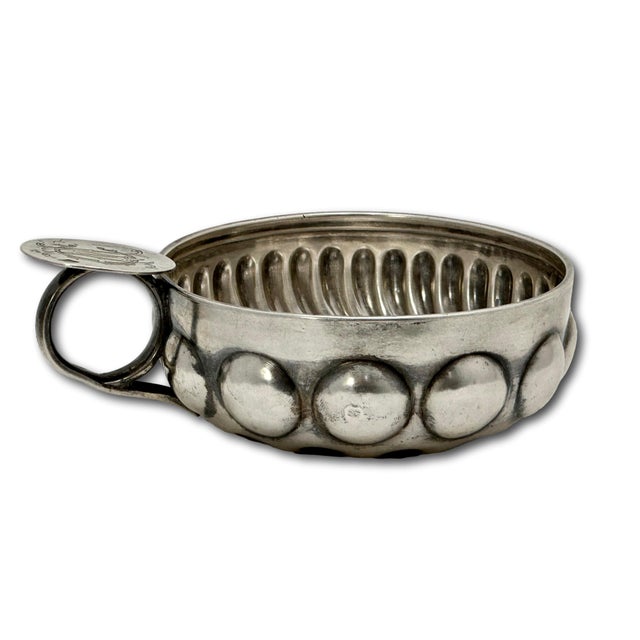 Fine Antique Hand Made French 950 High Grade Sterling Silver Wine Taster Cup by Paris Maker Adolphe Boulenger For Sale - Image 17 of 18