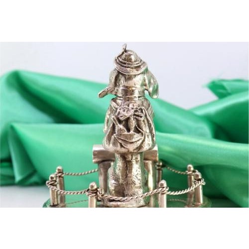 Silver Toothpick Holder with Standing Dog For Sale - Image 4 of 8