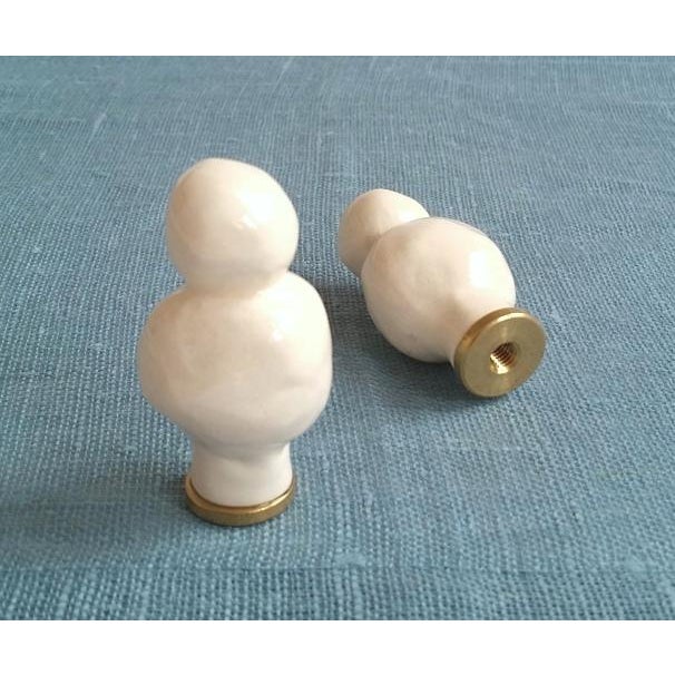 White Ceramic Finials a Pair Chairish