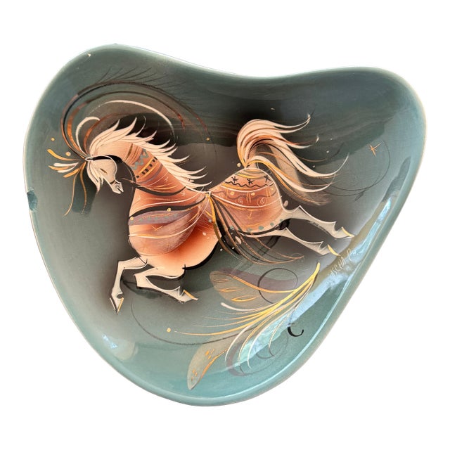 Vintage Sascha Brastoff Dish Hand Painted Signed For Sale