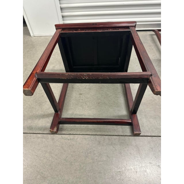 19th Century Antique Chinese Yoke Back Scholar's Side Chair Set For Sale In Palm Springs - Image 6 of 11