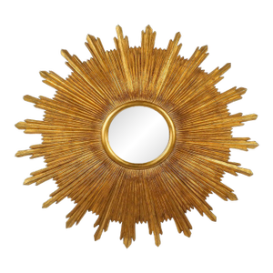 Gilt Starburst Mirror With Convex Center