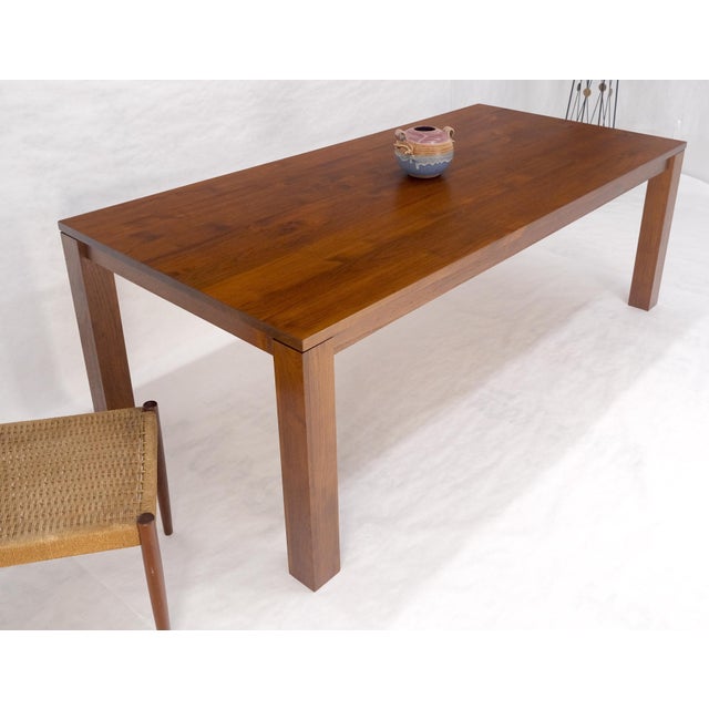 Massive Solid TEAK 41x87 Dining Conference Table Parsons Style MINT For Sale - Image 10 of 11
