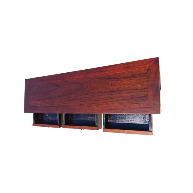 Vintage Elm 3-Drawer Console Table For Sale - Image 4 of 5