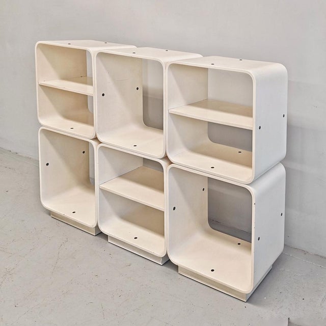 Mid-Century Modern White Modular Cube Bookcase by Carlo De Carli for Fiarm, 1970s For Sale - Image 3 of 18