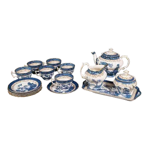 1930s Vintage English Ceramic 6 Person Tea Service