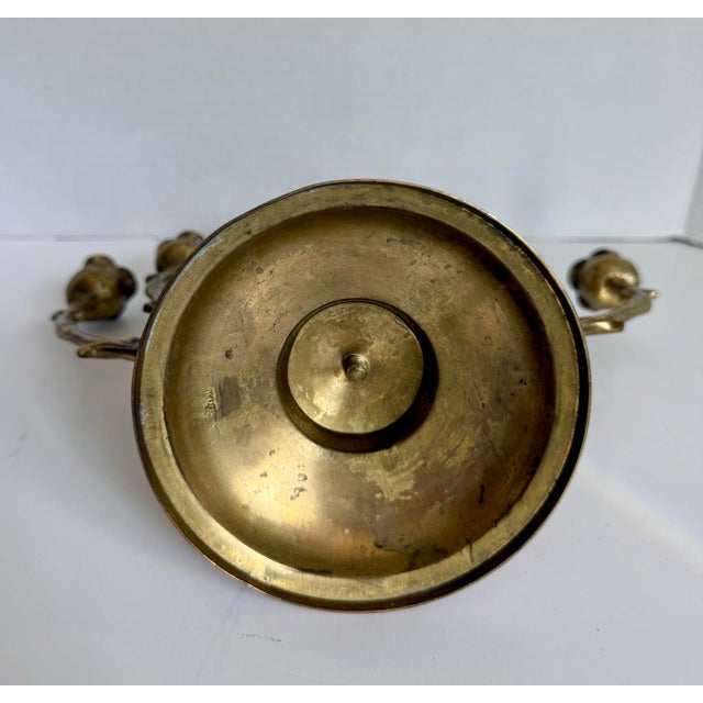 Brass 1960s Brass Rosebud Menorah With Adjustable Rotating Branches For Sale - Image 8 of 8