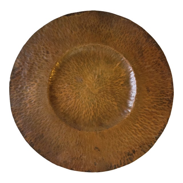 Arts and Crafts Hammered Copper Plate/Charger For Sale