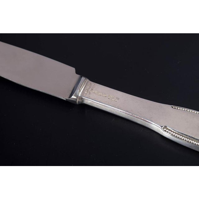 Lunch Knives in Sterling Silver and Stainless Steel by Evald Nielsen, 1930s, Set of 6 For Sale - Image 4 of 6
