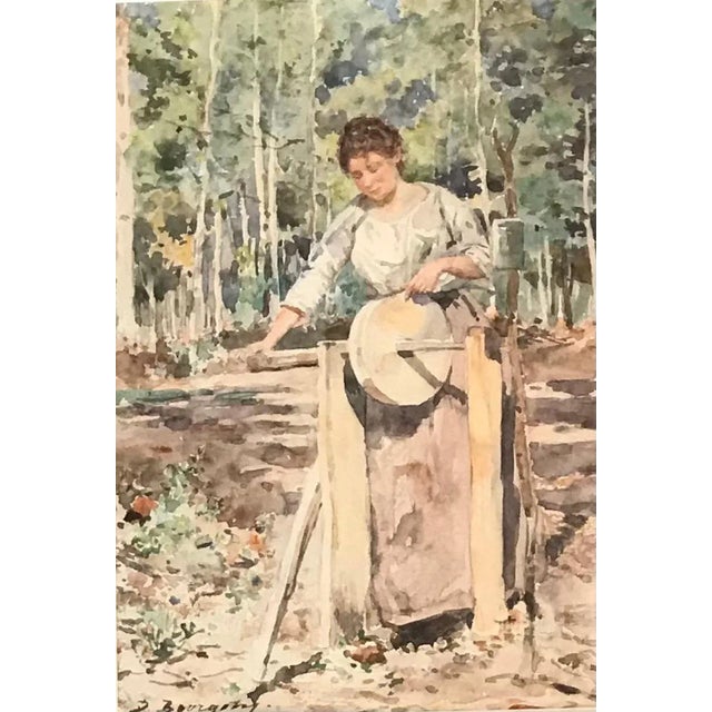 Marie Désiré Bourgoin, Blade Sharpening, Watercolor For Sale - Image 7 of 7