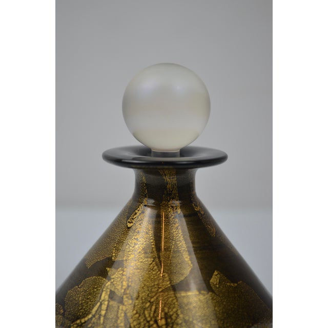 Studio Glass Perfume Bottle with Gold Leaf from Isle of Wight, 1970s For Sale - Image 10 of 12