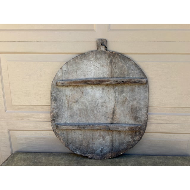 Late 19th Century French Country Rustic Wooden Bread Board For Sale - Image 9 of 12