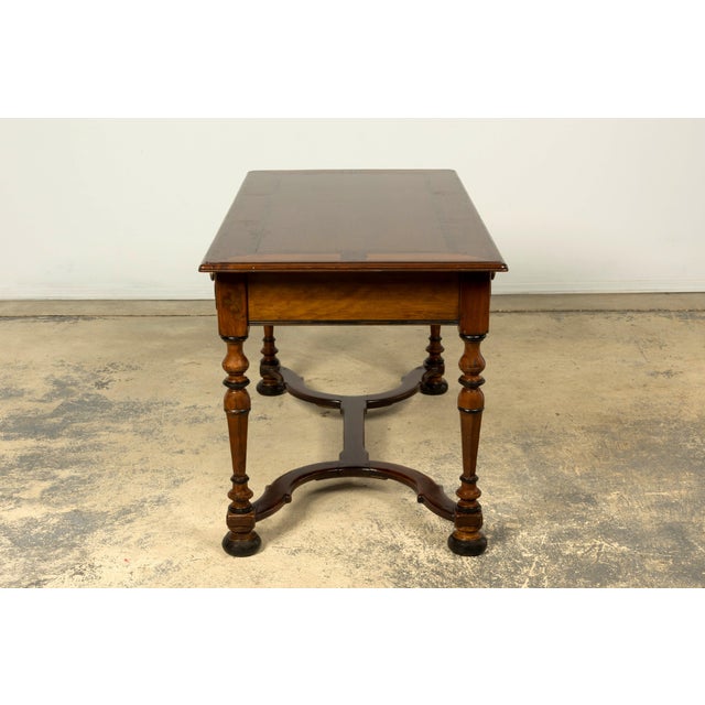 Late 19th Century French Louis XIV Style Walnut Writing Table With Three Drawers For Sale - Image 10 of 18