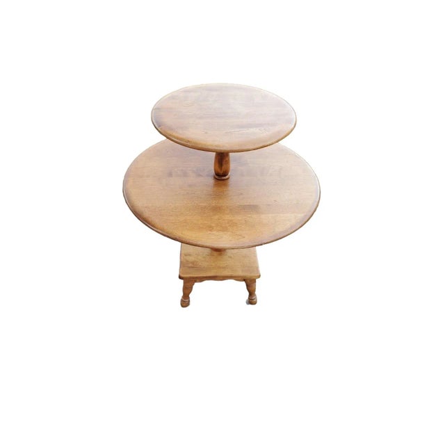 Tier Occasional Accent Side Table. Solid Wood and Well-built. in Excellent Vintage Condition. Create a gorgeous display in...