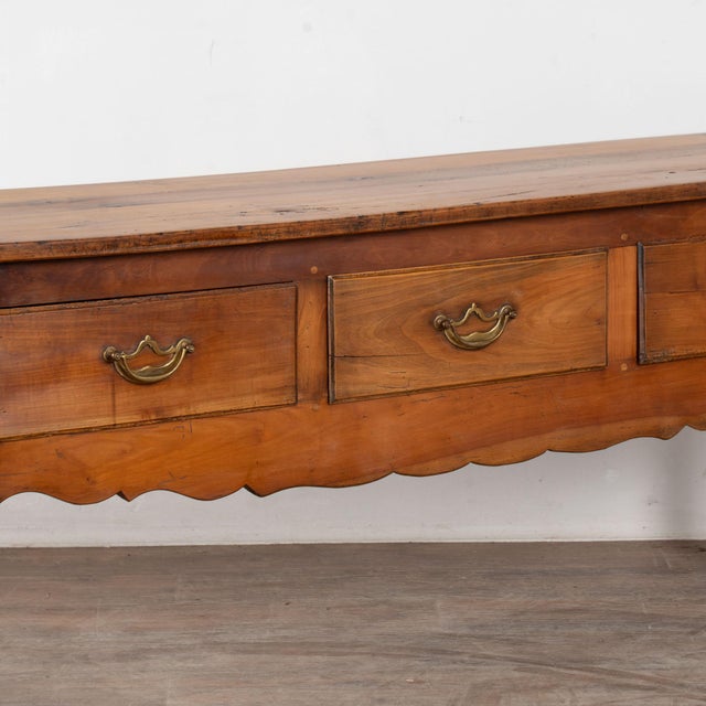 19th Century French Cherry Three Drawer Console Table For Sale - Image 9 of 12