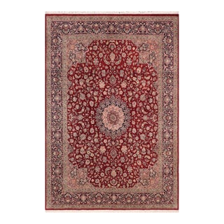 Shabby Chic Isphan Pak-Persian Red/Blue Wool&Silk Rug - 10'0'' X 13'9'' For Sale
