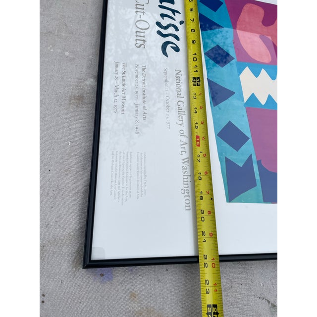 1977 Matisse the Cut-Outs Exhibition Poster — La Vis, National Gallery of Art, Framed Vintage Lithograph For Sale - Image 9 of 9