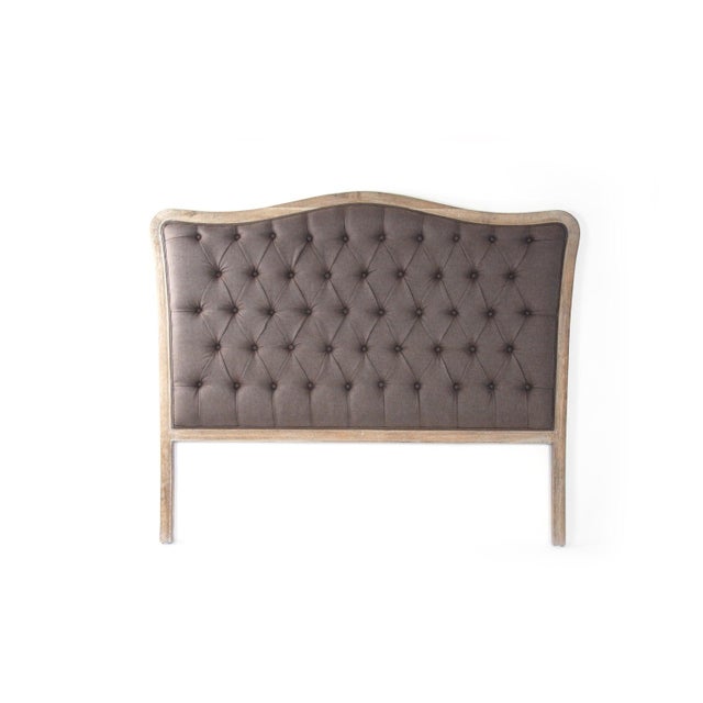 Upholstered and tufted in our sophisticated Aubergine linen, this queen sized headboard is a timeless piece that will give...