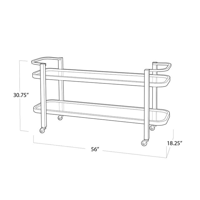 Regina Andrew Carter Polished Stainless Steel Bar Cart For Sale In Detroit - Image 6 of 7
