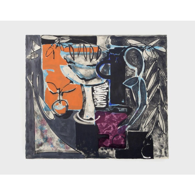 Artist: Claude Venard, French (1913 - 1999). Title: Nature Morte au Compotier. Medium: Lithograph. Image Size: 16.5 x 19.5...