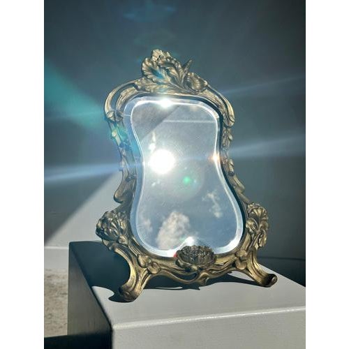 Art Deco Style Gilded Bronze Mirror with Beveled Glass For Sale - Image 14 of 18