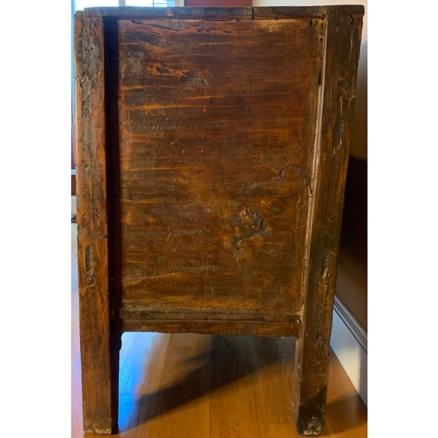 Antique Painted and Lacquered Chinese Chest For Sale - Image 4 of 12