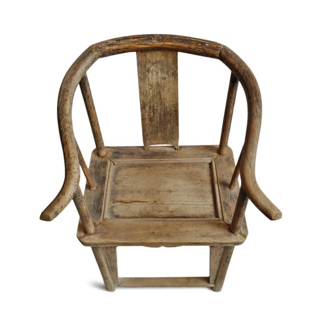 Boho Chic Antique Ming Horseshoe Back Chair For Sale - Image 3 of 8