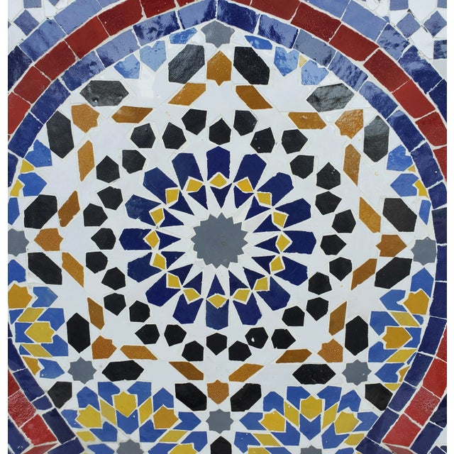 Handmade Moroccan Multicolor Mosaic Panel / Burgundy and Grey For Sale - Image 4 of 6