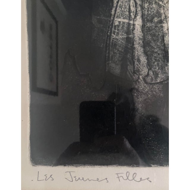 Wood 1950s Paris Les Juene Filles/the Young Women, French Black & White Lithograph by Robert Bertrand, Framed. For Sale - Image 7 of 10