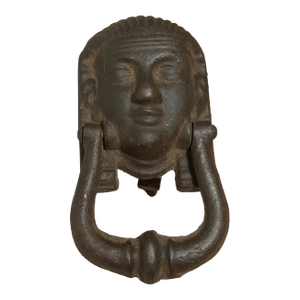 Antique 19th Century Egyptian Revival Sphinx Cast Iron Figural Door Knocker
