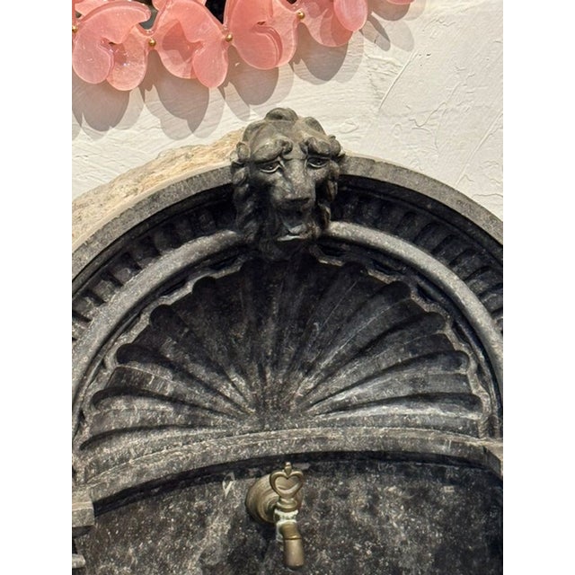 Rare 19th C. Belgian Black Marble Wall Fountain For Sale - Image 10 of 10