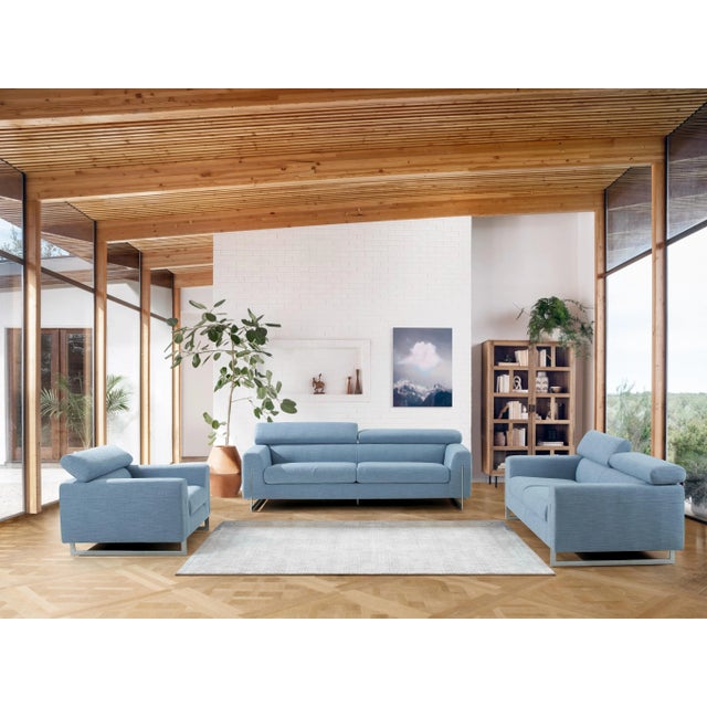 Pasargad Home Serena Modern Blue Sofa For Sale In New York - Image 6 of 8