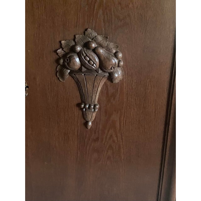 Black Forest Style Large Exquesite Carved Oak European Buffet/Sideboard With Unique Curved Glass Display Mid 20th Century For Sale In Denver - Image 6 of 18