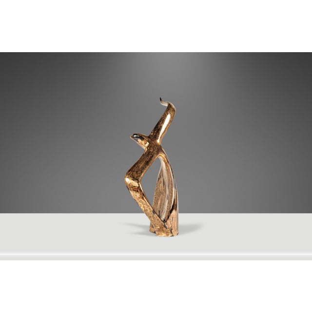 Bronze Mid-Century Modern Acid Etched Seagull Bird in Flight Table Sculpture in Porcelain, Usa, C. 1980s For Sale - Image 8 of 18