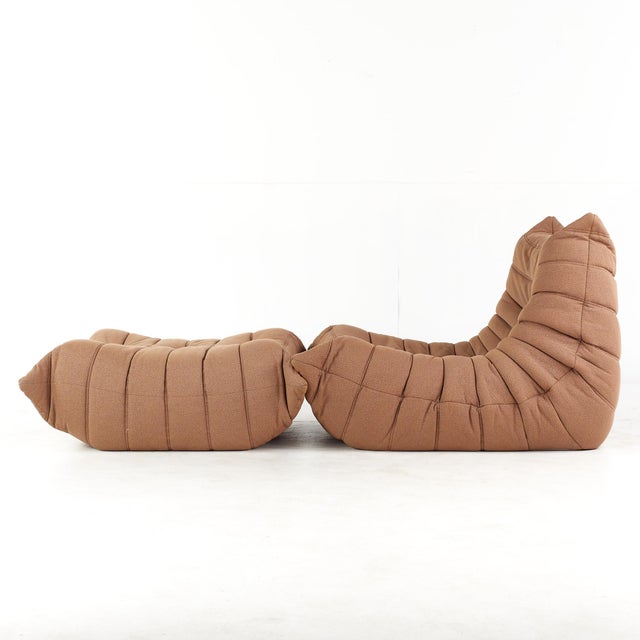 Mid 20th Century Michel Ducaroy for Ligne Roset Mid Century Togo Lounge Chair With Ottoman For Sale - Image 5 of 12