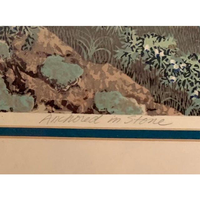 Abstract 1990s “Anchored in Stone” Lt. Ed. Serigraph by Nw Artist Nancy Spaulding For Sale - Image 3 of 6