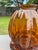 1960s Mid 20th Century Hand-Blown Amber Art Glass Pumpkin Melon Ribbed Lamp Shade 4" Fitter For Sale - Image 4 of 10