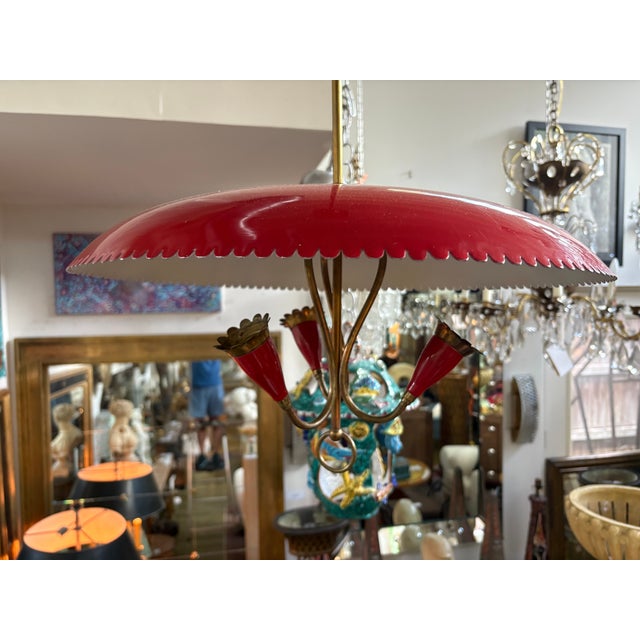 Gaetano Sciolari Italian Modern Enamel and Brass Pendant For Sale - Image 4 of 14