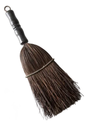 Antique Hand Broom With Turned Wood Handle
