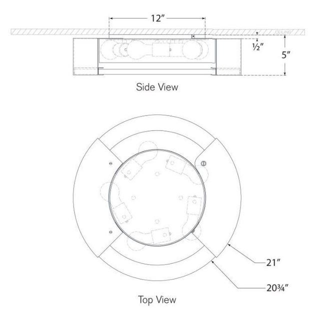 Metal Kelly Wearstler for Visual Comfort Signature Melange X-Large Flush Mount in Bronze with Alabaster For Sale - Image 7 of 7